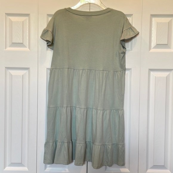J Crew Tiered Dress, Broken In Jersey, Small, Light Mint - Picture 2 of 3